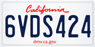 CA license plate 6VDS424