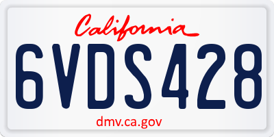 CA license plate 6VDS428