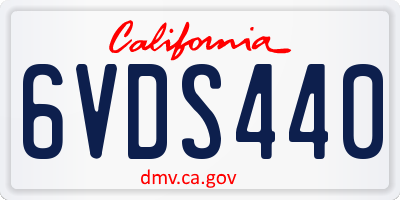 CA license plate 6VDS440