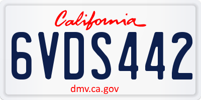 CA license plate 6VDS442