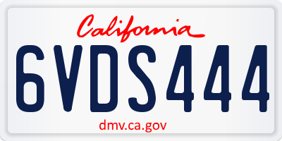 CA license plate 6VDS444
