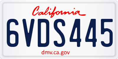 CA license plate 6VDS445