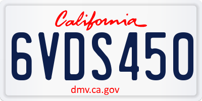 CA license plate 6VDS450