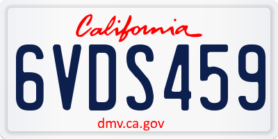 CA license plate 6VDS459