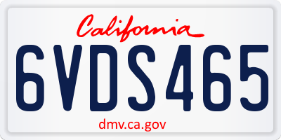 CA license plate 6VDS465