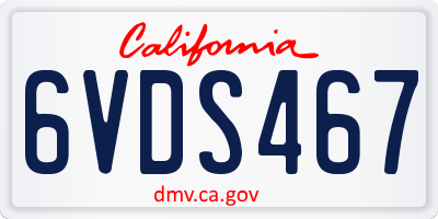CA license plate 6VDS467