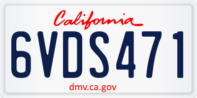 CA license plate 6VDS471