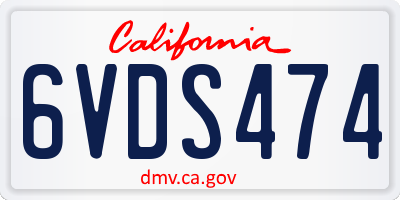 CA license plate 6VDS474