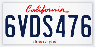 CA license plate 6VDS476