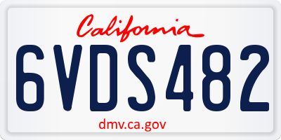 CA license plate 6VDS482
