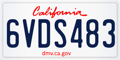 CA license plate 6VDS483