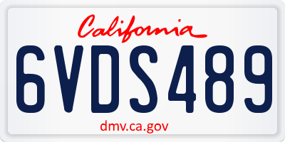CA license plate 6VDS489