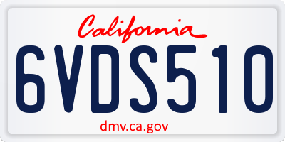 CA license plate 6VDS510