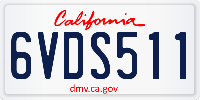 CA license plate 6VDS511