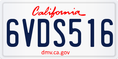 CA license plate 6VDS516