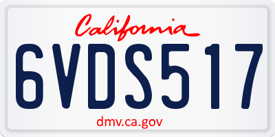 CA license plate 6VDS517