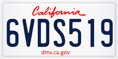 CA license plate 6VDS519