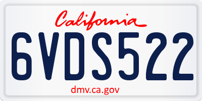 CA license plate 6VDS522