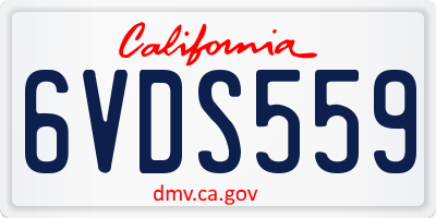 CA license plate 6VDS559