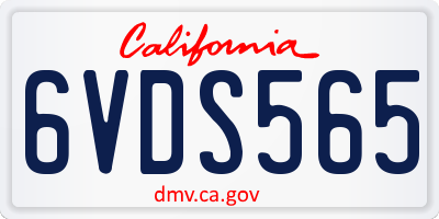CA license plate 6VDS565