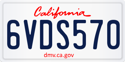 CA license plate 6VDS570