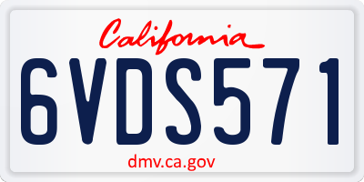 CA license plate 6VDS571