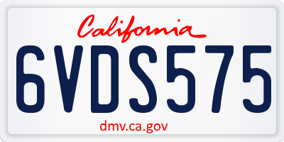 CA license plate 6VDS575