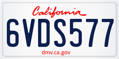 CA license plate 6VDS577