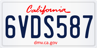 CA license plate 6VDS587