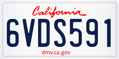 CA license plate 6VDS591