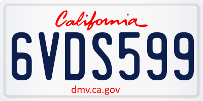 CA license plate 6VDS599
