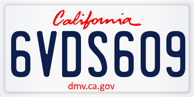 CA license plate 6VDS609