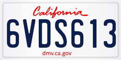 CA license plate 6VDS613