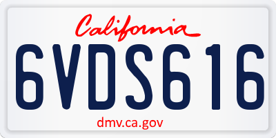 CA license plate 6VDS616