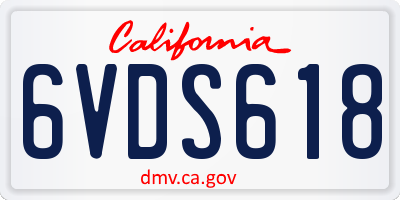 CA license plate 6VDS618