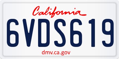 CA license plate 6VDS619