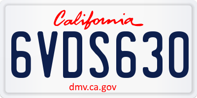 CA license plate 6VDS630