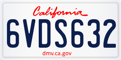 CA license plate 6VDS632