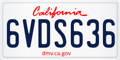 CA license plate 6VDS636