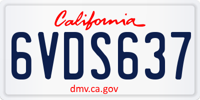 CA license plate 6VDS637