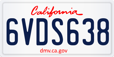 CA license plate 6VDS638