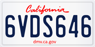 CA license plate 6VDS646