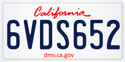 CA license plate 6VDS652