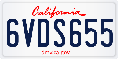 CA license plate 6VDS655