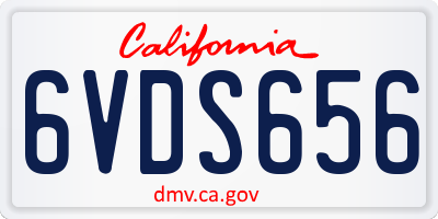 CA license plate 6VDS656