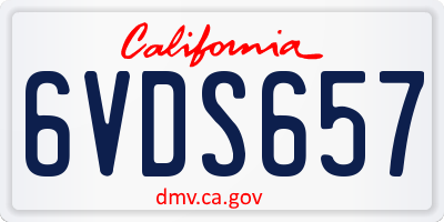 CA license plate 6VDS657
