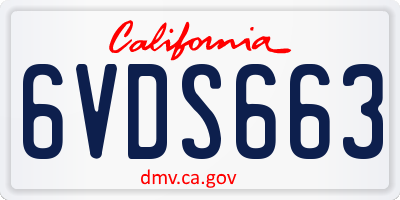 CA license plate 6VDS663