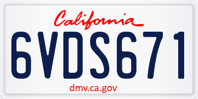 CA license plate 6VDS671