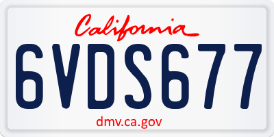 CA license plate 6VDS677