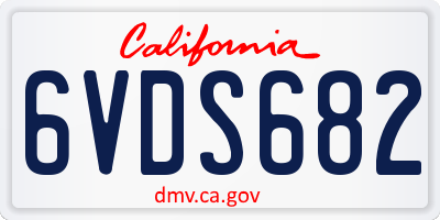 CA license plate 6VDS682